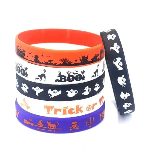 12/24pcs Happy Halloween Silicone Wristbands – Kids Gifts, Treats, Carnival Ghost Party Favors - Image 4