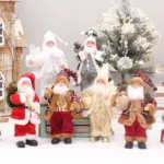 Xmas Decor for Home – Navidad Party Ornaments, Santa Claus Doll with Gift Bags