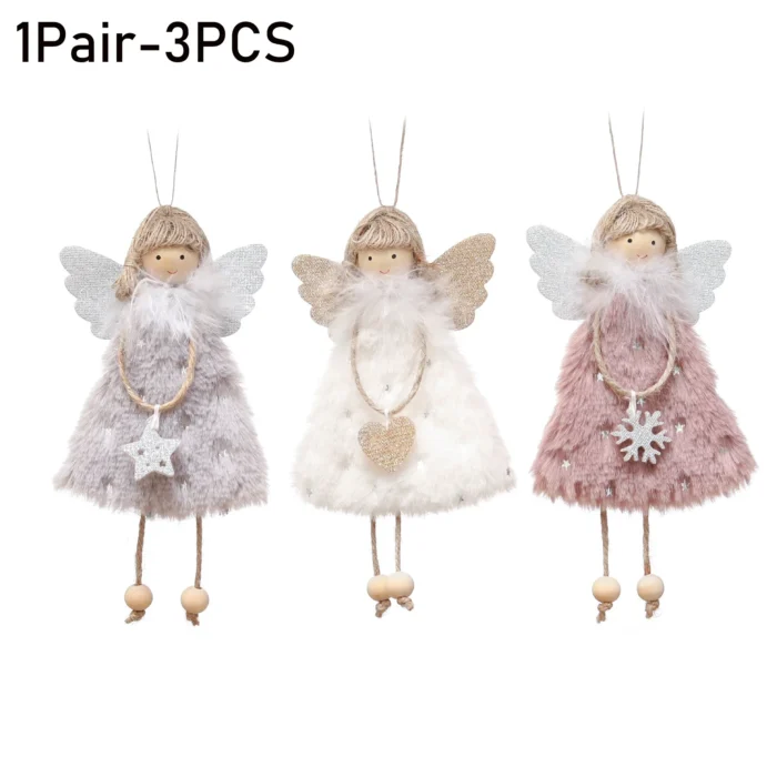 New Angel Doll Christmas Tree Ornaments – Plush Angel Pendants for Home, Navidad & Car Decoration