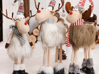 Tree Christmas Decorations Tall Deer Doll 20220Christmas Long-Legged Gray Deer Angel Christmas Doll Noel Christmas Items