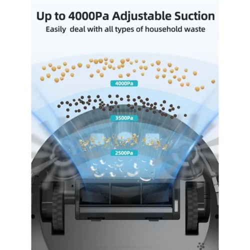 Powerful HONITURE Robot Vacuum and Mop Combo – 4000Pa Suction, 150-Min Runtime, Self-Charging