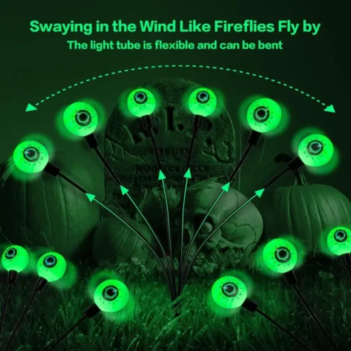 Solar Eyeball LED String Lights – Waterproof Outdoor Halloween Decoration - Image 2