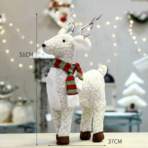 Tree Christmas Decorations Tall Deer Doll 20220Christmas Long-Legged Gray Deer Angel Christmas Doll Noel Christmas Items