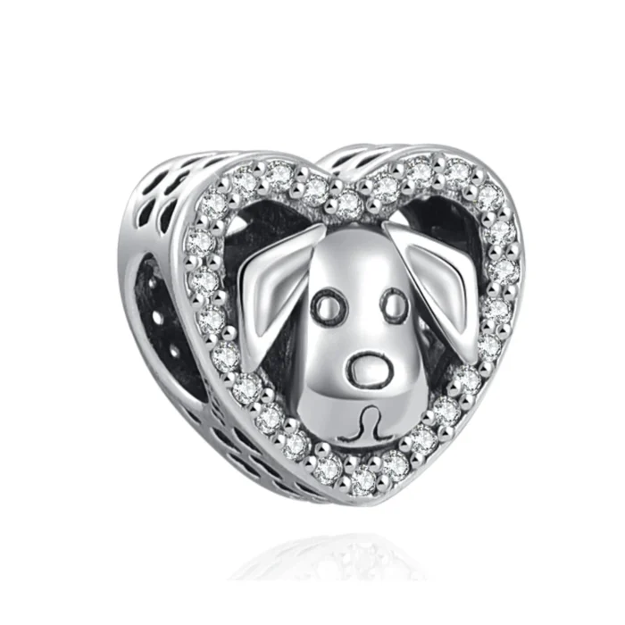 New 925 Sterling Silver "Friend Dog Mom Woof" Pet Charm - DIY Dangle Beads | Fits Original Pandora Bracelet | Fashionable Women's Jewelry