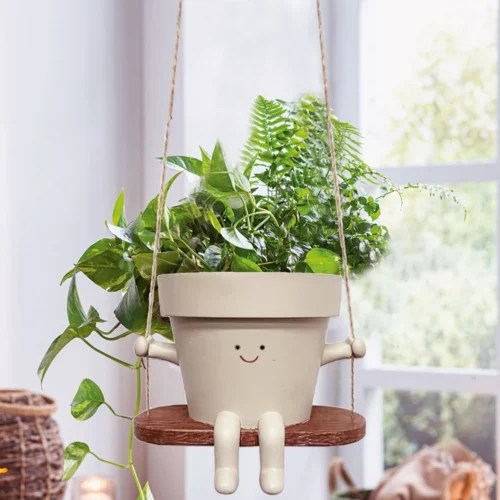 Rocking Planter Chair for Succulents | Creative Rocking Succulent Pot for Home and Garden