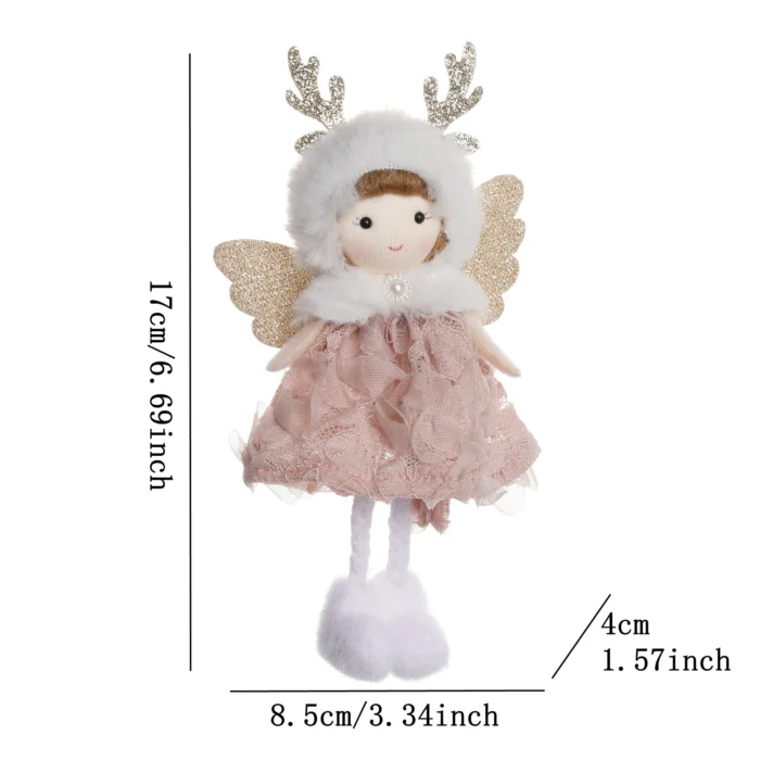 Christmas Angel Doll Pendant – Plush Tree Ornaments, Elves Crafts, Wall Hanging, Home Holiday Party Decorations