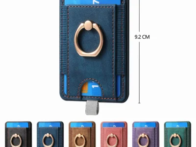 MagSafe Magnetic Leather Card Holder Wallet Case for iPhone 15 Pro Max/14/13 Plus – Ring Holder Adsorption Phone Bag