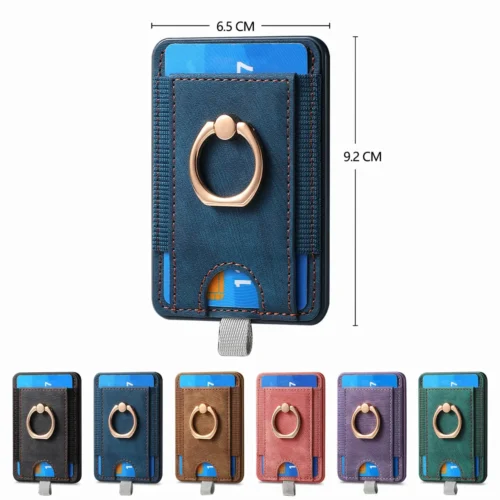 MagSafe Magnetic Leather Card Holder Wallet Case for iPhone 15 Pro Max/14/13 Plus – Ring Holder Adsorption Phone Bag