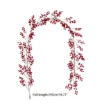 Red 5.9ft Vine – Realistic Burgundy Hanging Decoration for Xmas, Winter, & New Year