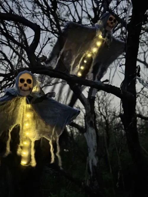 Halloween Ghost with LED Light – Glow Hanging Skull Ornaments - Image 3