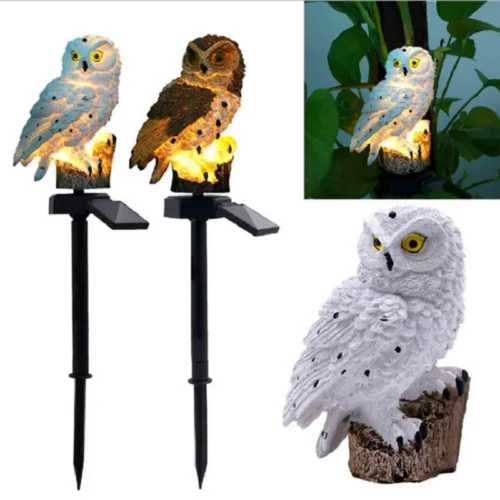 Solar Garden Owl Light Outdoor Decor: Waterproof Solar-Powered LED Lamps for Outdoor Decoration