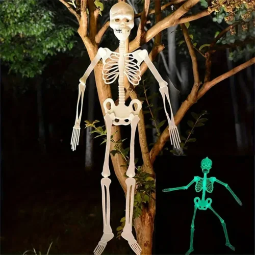 1PCS Large Glow-in-the-Dark Skull Decoration – 13.77" Hanging Scary Skull Prop