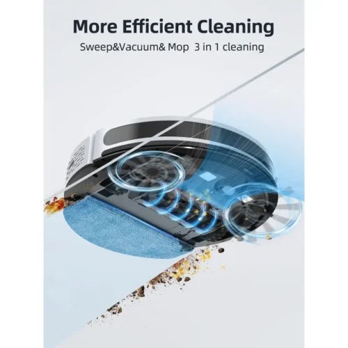 Powerful HONITURE Robot Vacuum and Mop Combo – 4000Pa Suction, 150-Min Runtime, Self-Charging