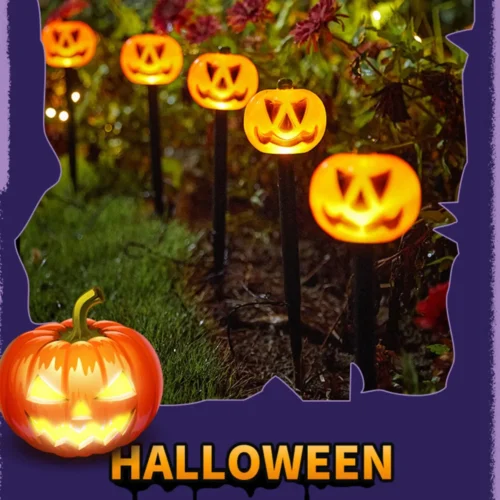 Solar-Powered Halloween Pumpkin Lights – Creative Waterproof Outdoor Garden and Courtyard Decoration for Spooky Atmosphere
