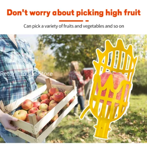 Garden Basket Fruit Picker | Plastic High-Altitude Fruit Picking Tool for Easy Harvesting