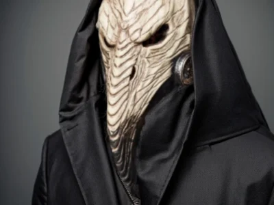Gothic Black Death Plague Doctor Mask - Steampunk Bird Beak Mask for Halloween Party and Cosplay