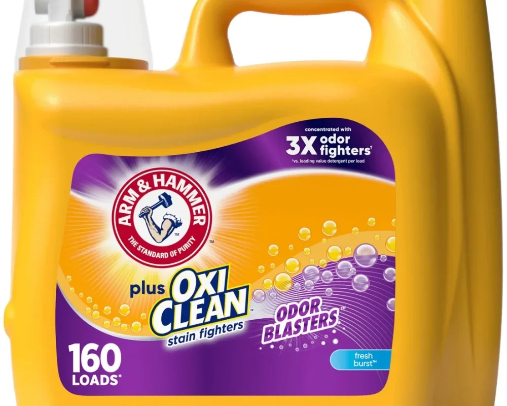 Plus OxiClean Odor Blasters Fresh Burst Liquid Laundry Detergent – 160 Loads, 208 Fl oz, Removes Unpleasant Smells and Stains