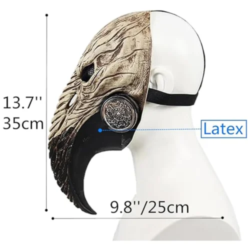 Gothic Black Death Plague Doctor Mask - Steampunk Bird Beak Mask for Halloween Party and Cosplay - Image 3