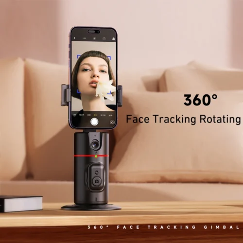 AI Smart Gimbal, 360° Auto Face Tracking, 2-Axis Smartphone Stabilizer with Gesture Control and Remote