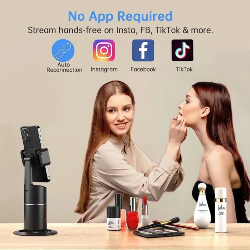 Auto Face Tracking Tripod - 360° Rotation Smart Phone Camera Mount for iPhone & Android | Intelligent Tracking Holder for Live Streaming & Vlogging