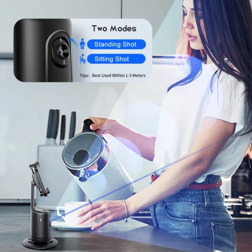Auto Tracking Phone Holder - 360° Face Tracking Rotation Gimbal Stabilizer Tripod | Smart Robot Follow-Up Video Accessories