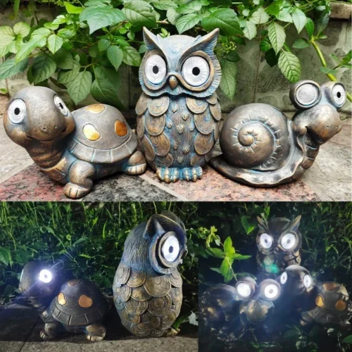 Solar Outdoor Lighting Animal Figurines | Outdoor LED Garden Statues Décor