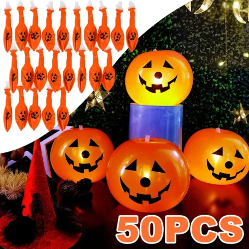 Halloween Pumpkin Lantern Balloon – LED Luminous Floor Stand Toy