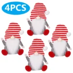 4/2/1PCS Xmas Cutlery Bag - Santa Claus Knife & Fork Storage Pocket for Christmas Tableware Decor | New Year Home Ornament