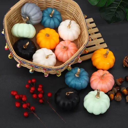 6cm Multicolor Foam Pumpkin – Gold, Orange, Pink Artificial Pumpkins