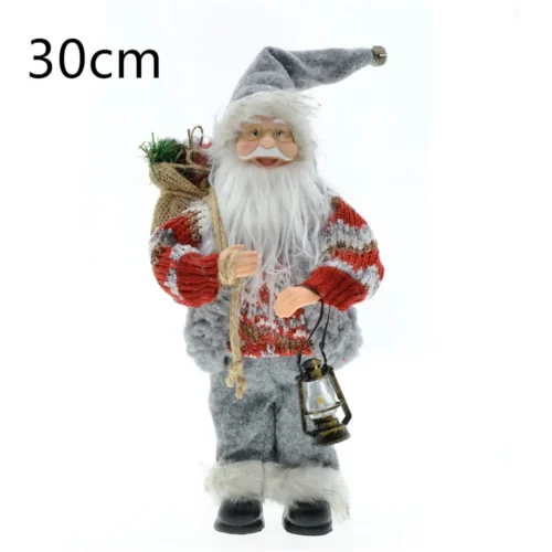 New Year Christmas Santa Claus Doll Figurine – 45cm Big Standing Figure for Home Decor, Navidad Tree Ornaments