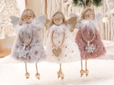 New Angel Doll Christmas Tree Ornaments – Plush Angel Pendants for Home, Navidad & Car Decoration