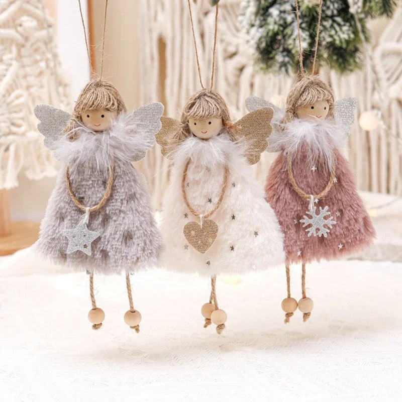 New Angel Doll Christmas Tree Ornaments – Plush Angel Pendants for Home, Navidad & Car Decoration