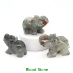 1.5" Elephant Statue - Natural Crystal Rose Quartz, Amethyst, Obsidian Carved Animal Figurines | Home Decor Craft