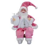 14-inch Sitting Santa Claus Figurine Christmas Figure Decorations Hanging Xmas Tree Ornament Santa Doll Toy Collectible