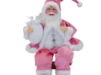 14-inch Sitting Santa Claus Figurine Christmas Figure Decorations Hanging Xmas Tree Ornament Santa Doll Toy Collectible