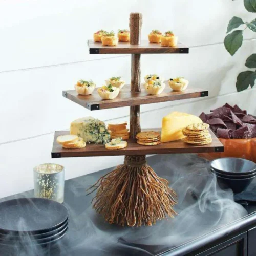 Halloween Tree Root Snack Table – Handcrafted Decorative Desktop Snack Rack