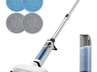 Cordless Electric Mop – Dual Motor Electric Rotary Mop with Detachable Water Tank, LED Headlights, and Laminated Panel