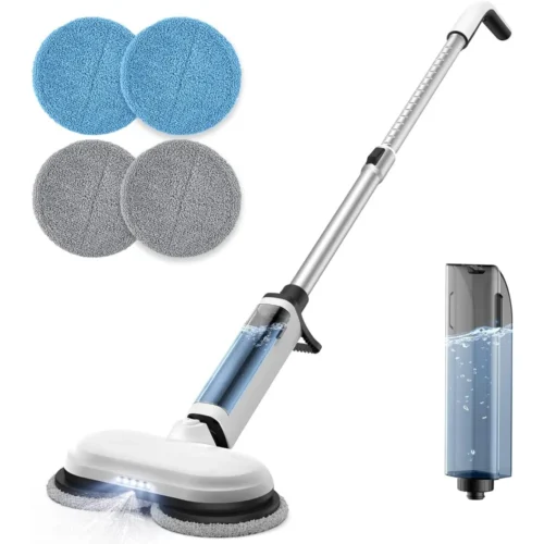 Efficient Cordless Electric Mop – Dual Motor, Detachable Water Tank, LED Headlights, Ultra-Quiet