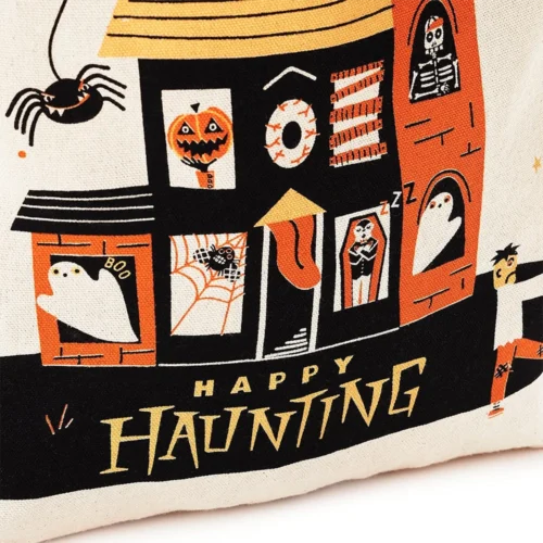 Halloween Tote Bag – Trick or Treat Design with Bats and Spiders - Image 3