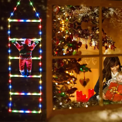 LED Father Christmas Ladder Lights – Hanging Strip Light for Christmas Trees, Outdoor Windows, & Garden Decor
