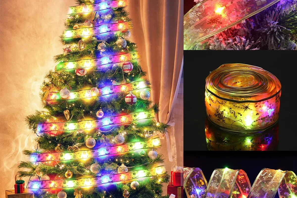 Christmas Fairy Lights Strings – LED Ribbon for Xmas Tree Ornaments, Home Decorations, Navidad & New Year