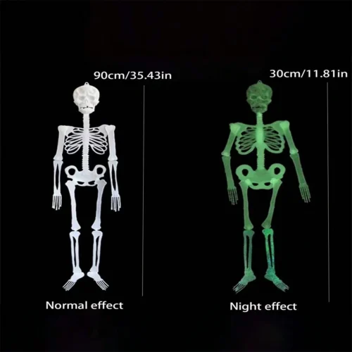 1PCS Large Glow-in-the-Dark Skull Decoration – 13.77" Hanging Scary Skull Prop - Image 2