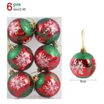 6Pcs/box 6cm Christmas Ball Ornaments Xmas Tree Hanging Pendant Christmas Decorations for Home 2024 Navidad Natal New Year Gift