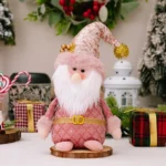 Christmas Pink Santa Claus, Snowman, Reindeer Telescopic Doll – Merry Christmas Decorations for Home, Xmas Ornaments, Kids Gifts