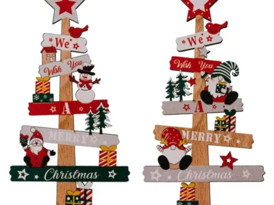 Desktop Christmas Tree with Santa Claus – DIY Wooden Christmas Signs & Plaques for Xmas Decorations & New Year's Party Gifts