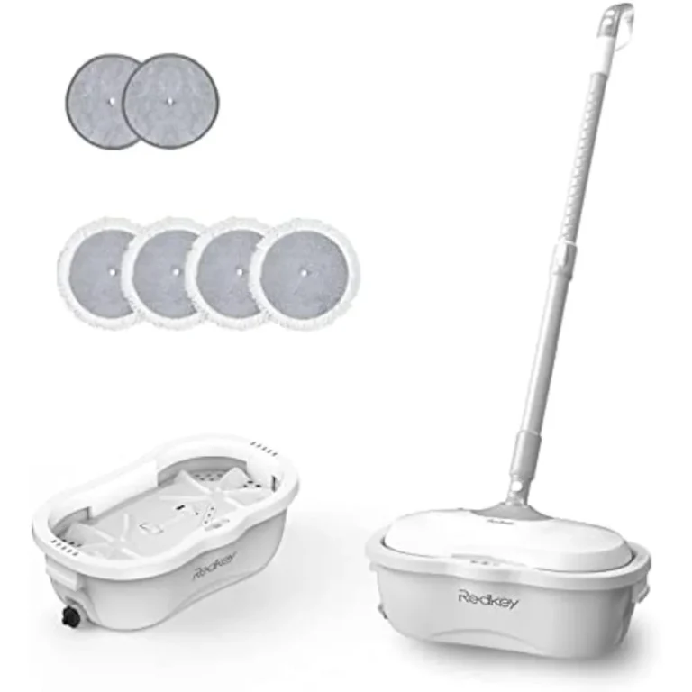 Electric Spin Mop with Bucket – Cordless Electric Mop with LED Headlight and Water Spray, Up to 60 Minutes Runtime, Electric Floor Cleaner