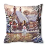 Merry Christmas Home Decor – Christmas Cushion Cover, Ornament Pillowcase, Natal Navidad New Year Gifts, 45x45cm