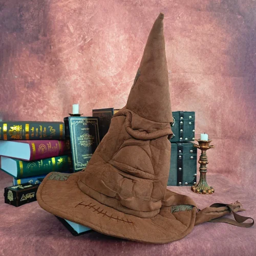 Fashionable Wizard Hat - Brown Sorting Cap for Halloween Party Props, Dress-Up, and Cosplay Costume Accessories - Image 3