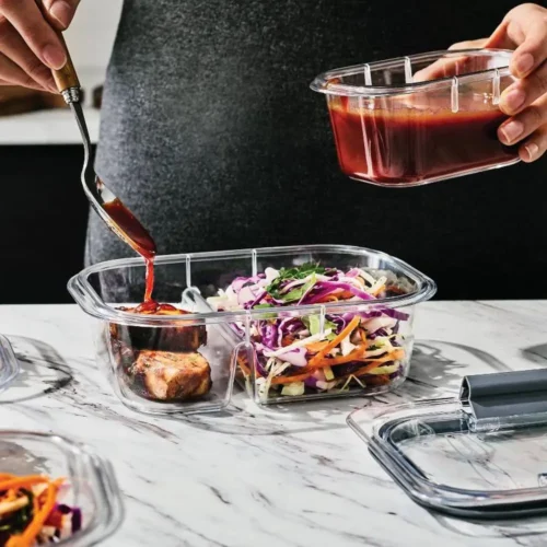 Leakproof 5pk 2.85 Cup Brilliance Meal Prep Containers – 2-Compartment, Odor-Resistant