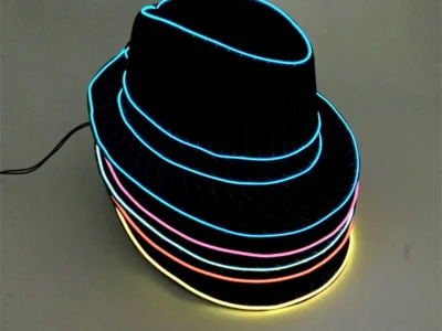 LED Fedora Hat - Concert, Grand Event, Nightclub, Masquerade Jazz Top Cap, Luminous Hat for Men and Women, LED Panama Gangster Hats